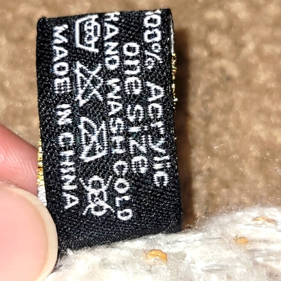 Cream Gold Sequin Knit Infinity Fall Winter Scarf 12"×48" - Picture 6 of 7